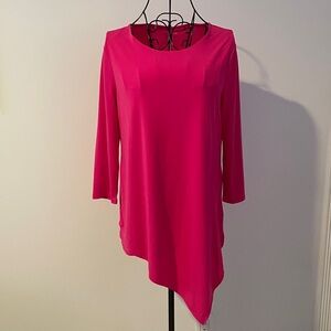 Chico's Fuchsia Asymmetrical Long Sleeve Tunic size 0 Long Sleeve